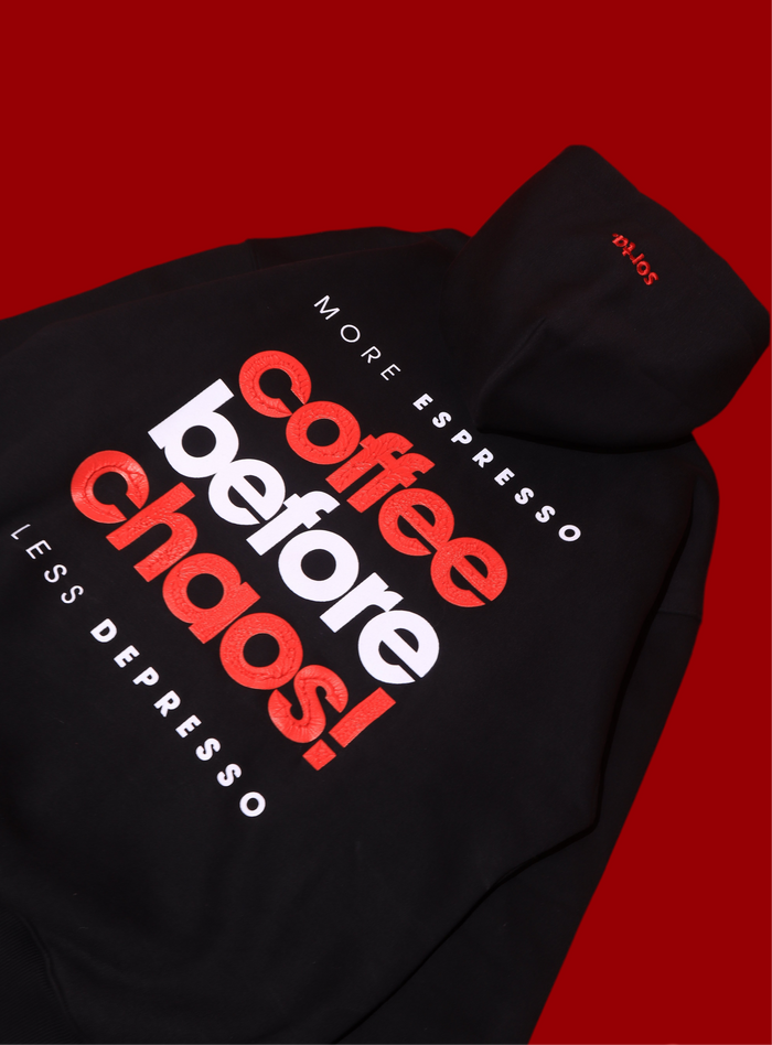 Coffee Before Chaos. - Korean Oversized Hoodie