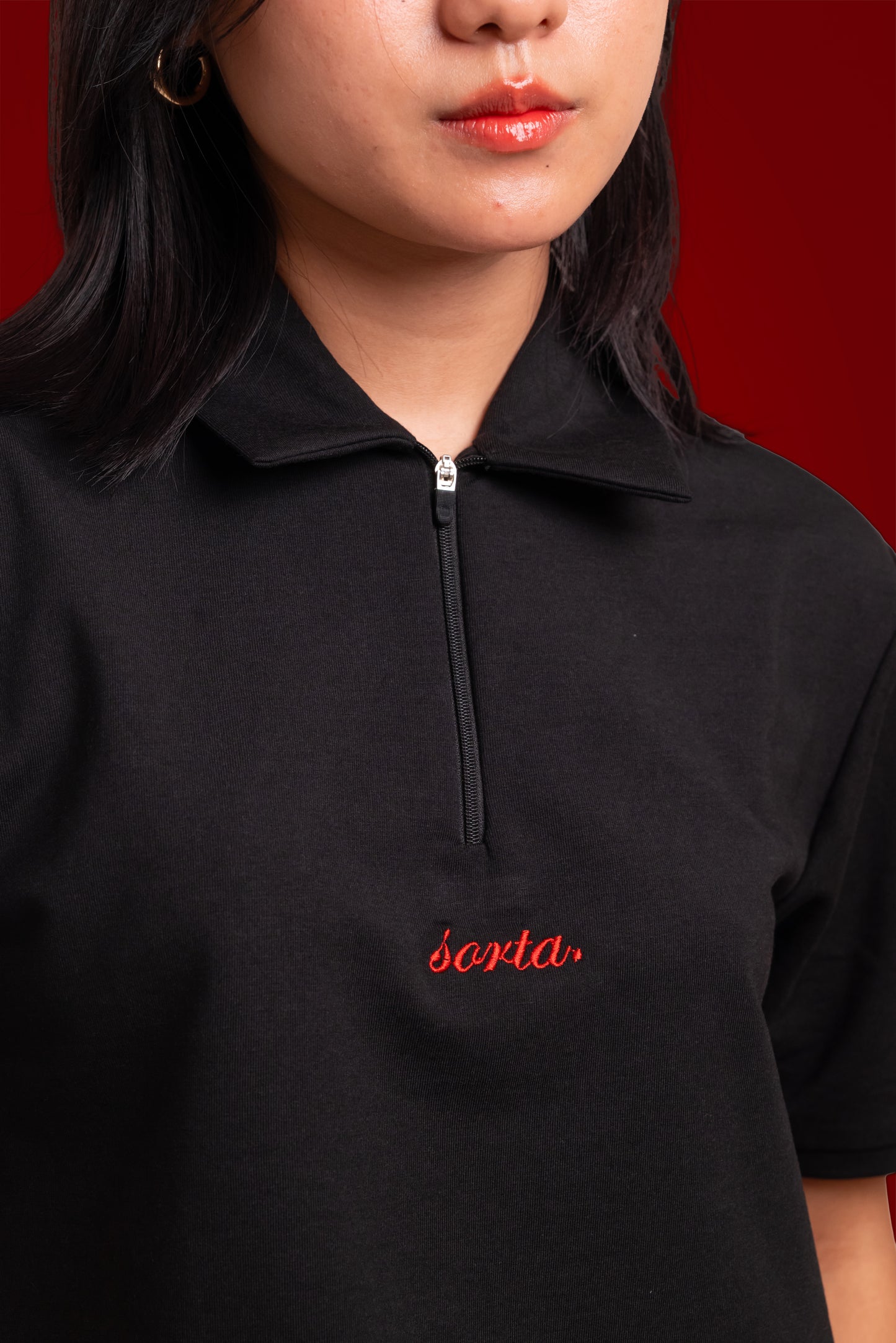 signature zipped polo.