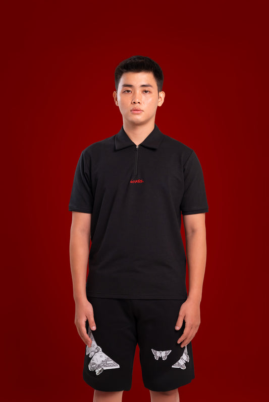 signature zipped polo.