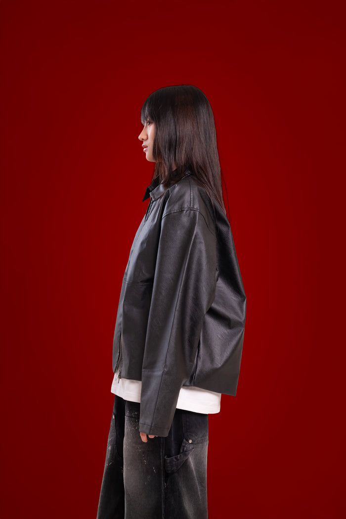 Classic Relaxed Leather Jacket