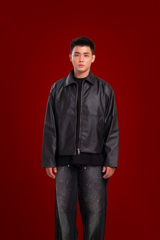 classic leather jacket.