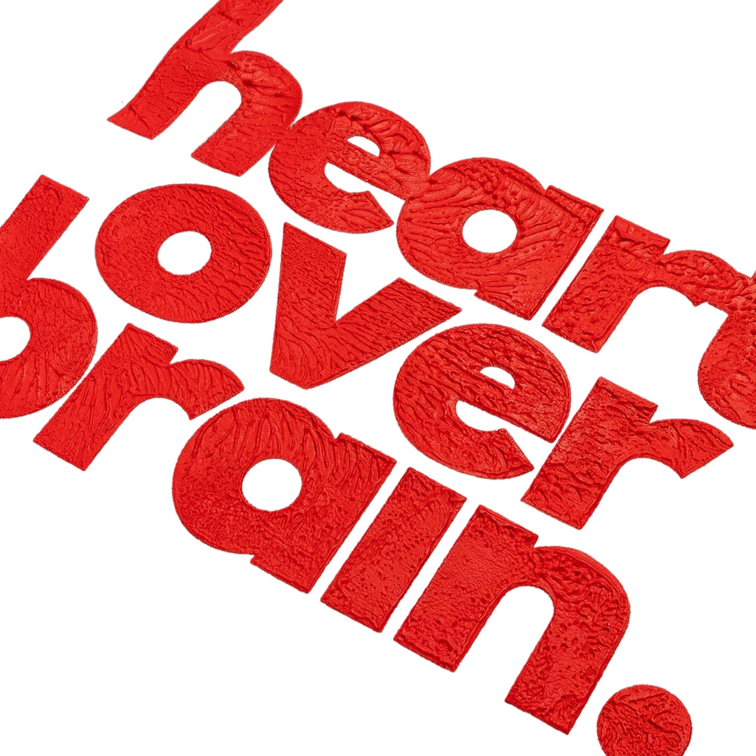 heart over brain. - vintage white.