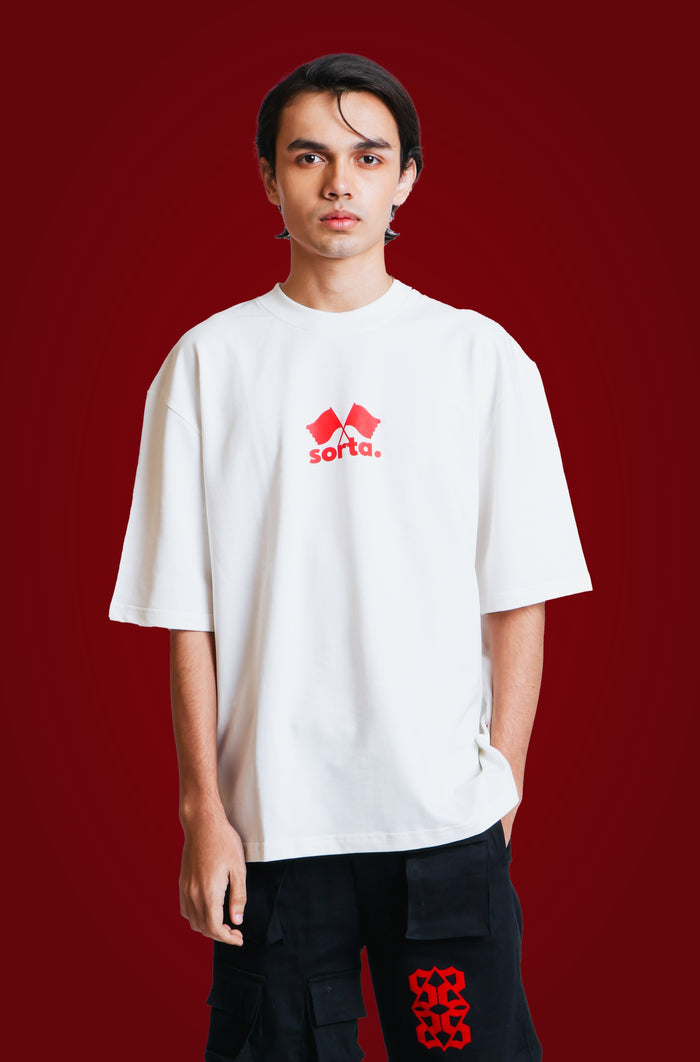 Red Flag. 3D "Print" - Korean Oversized T-Shirt
