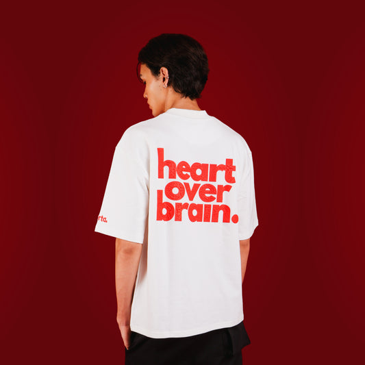 heart over brain. - vintage white.