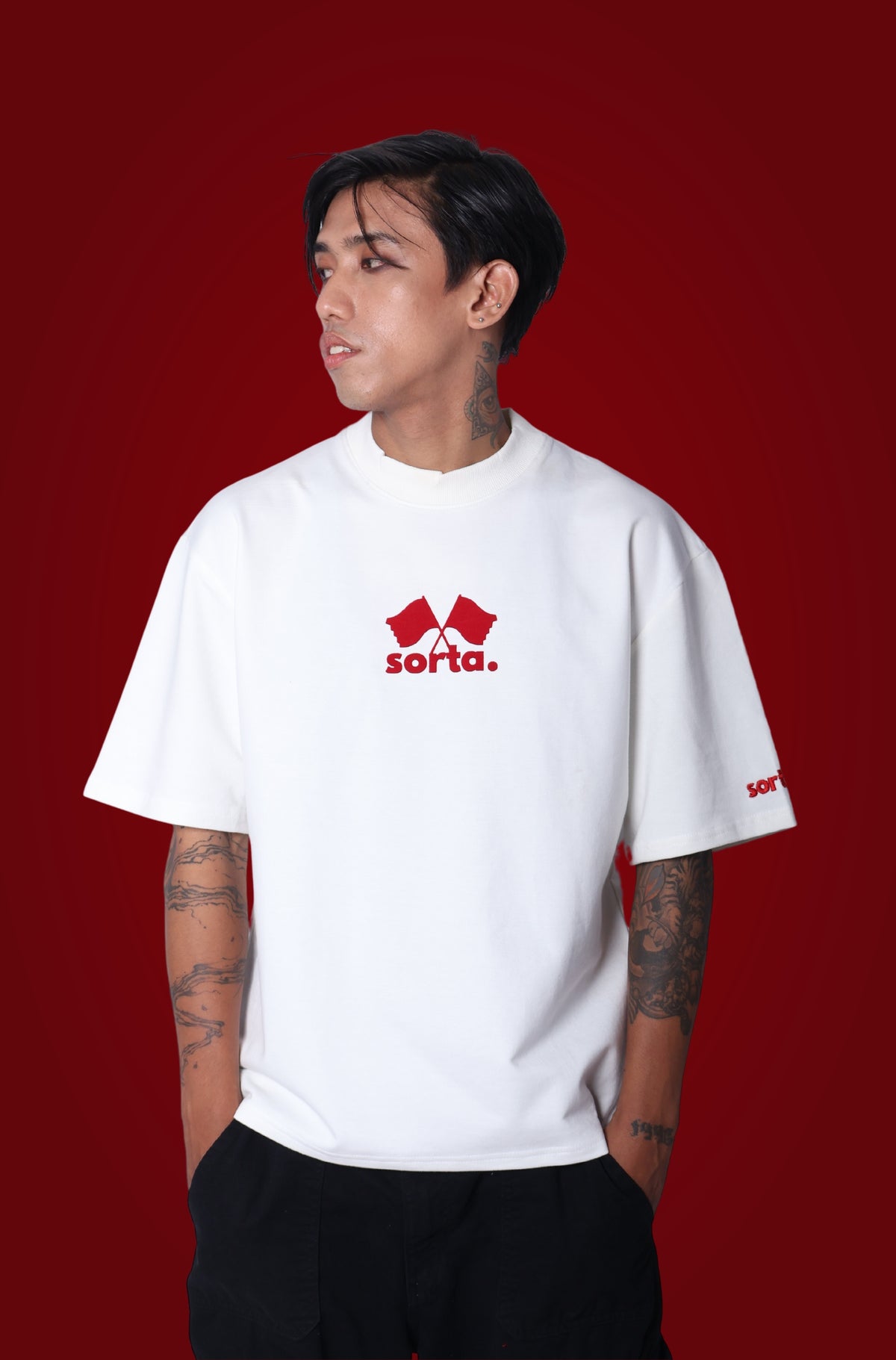 Red Flag. Velvet - Korean Oversized T-Shirt