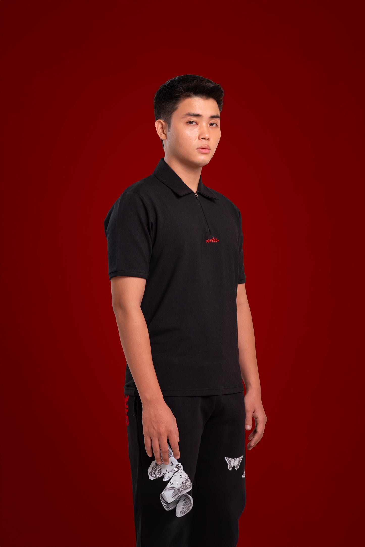 signature zipped polo.
