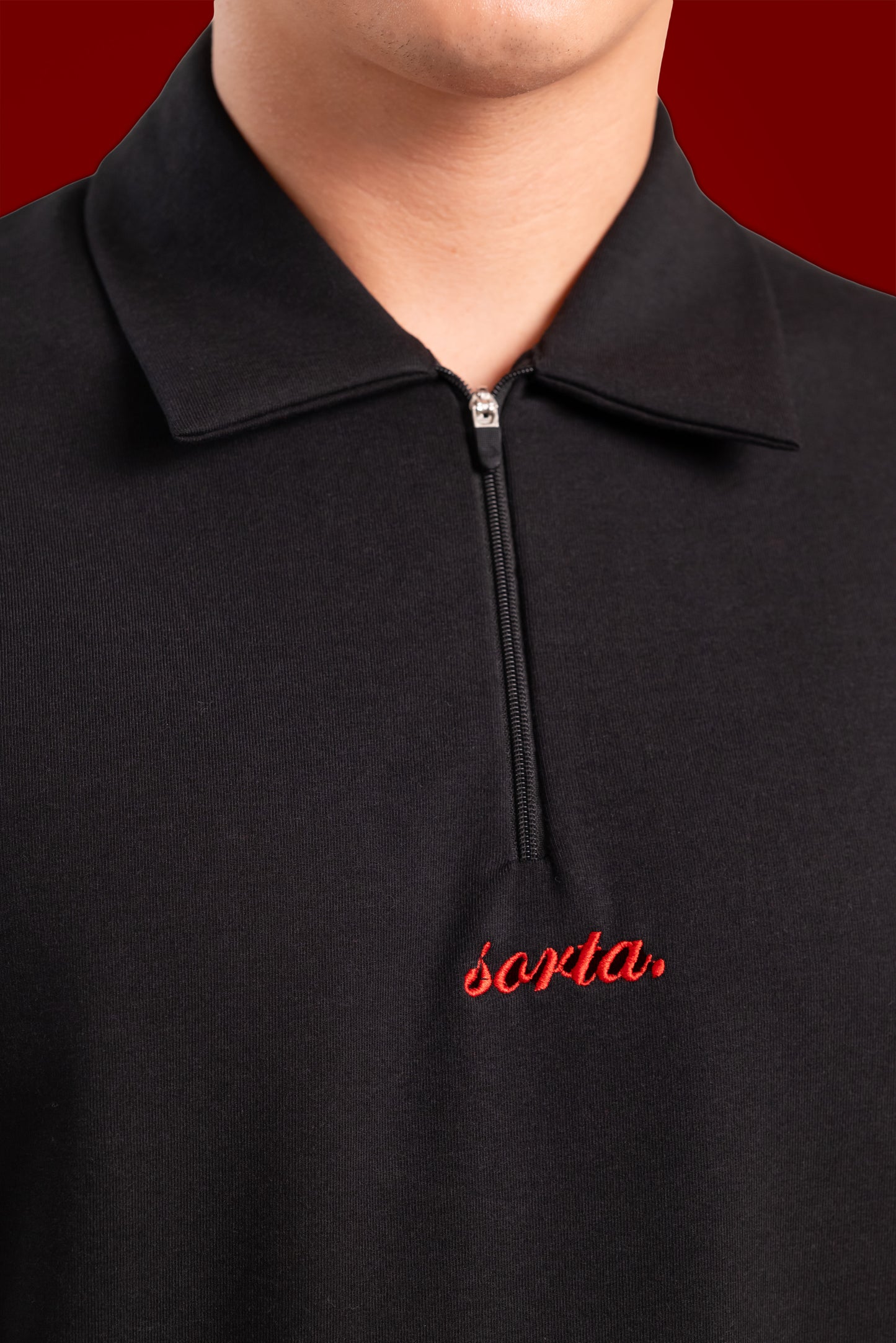 signature zipped polo.