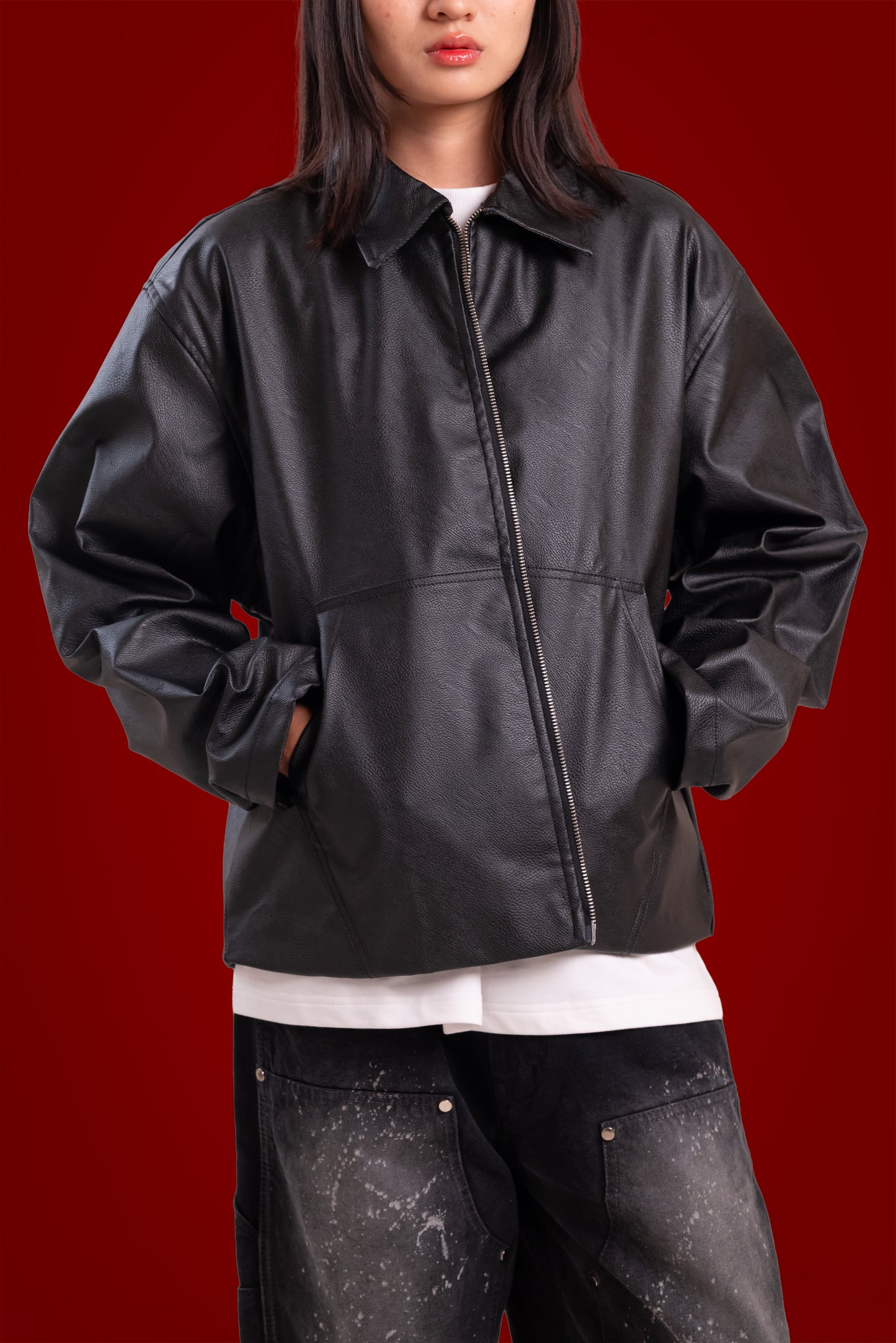 classic leather jacket.