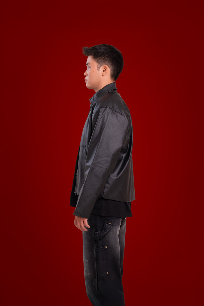 Classic Relaxed Leather Jacket