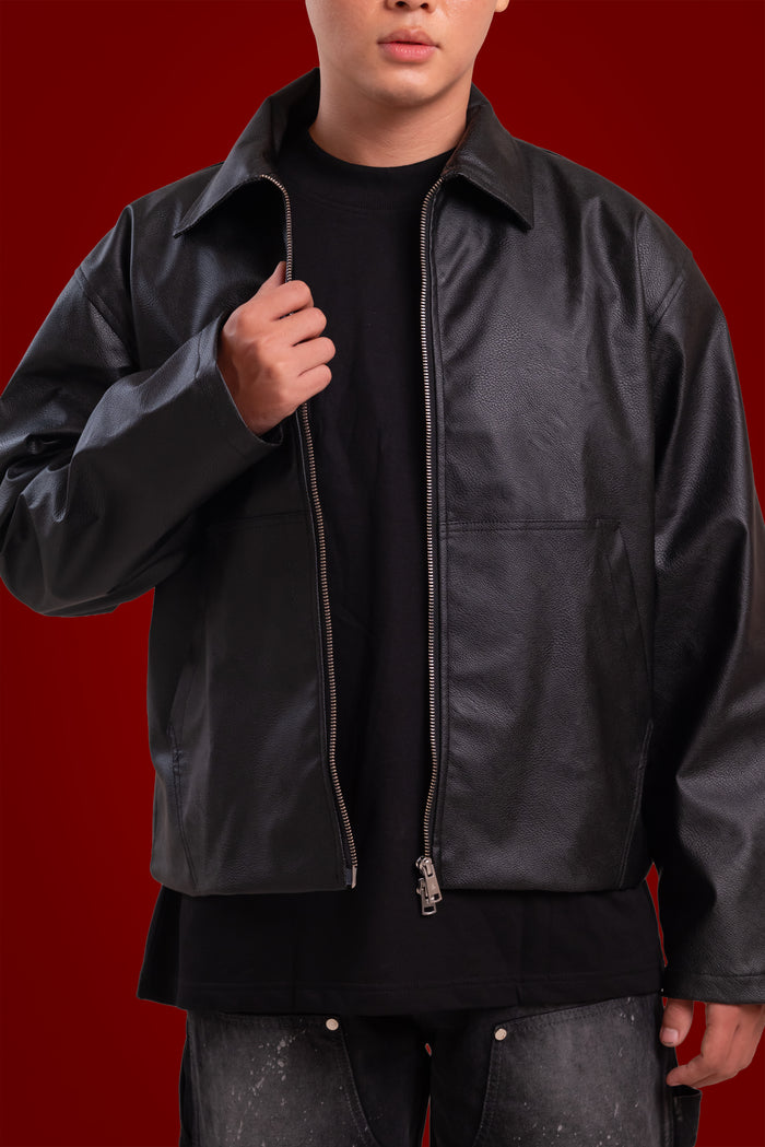 Classic Relaxed Leather Jacket