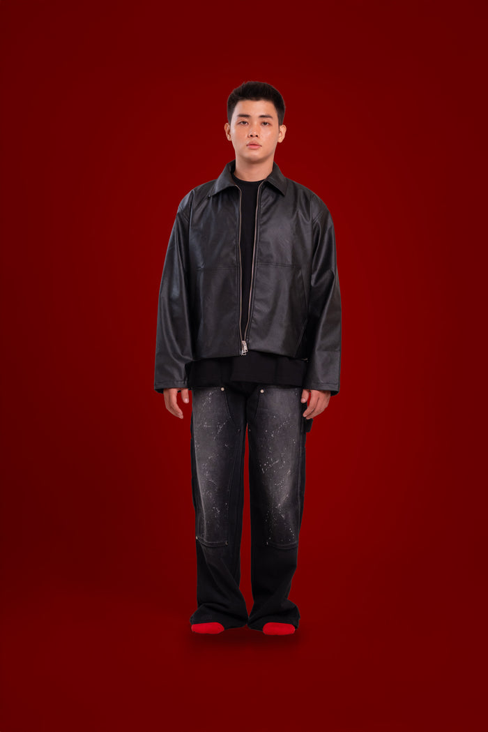 Classic Relaxed Leather Jacket