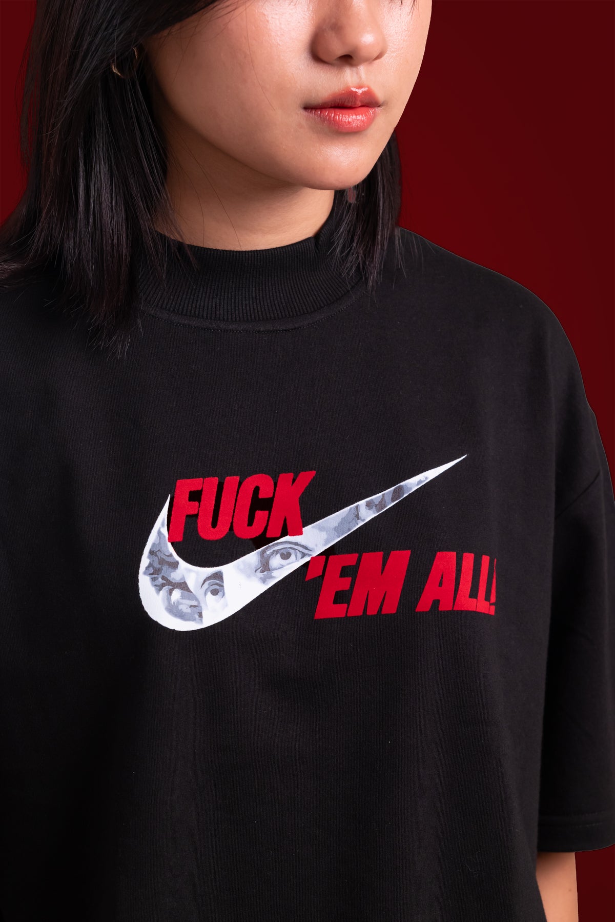 F*#k 'Em All! - Korean Oversized T-Shirt