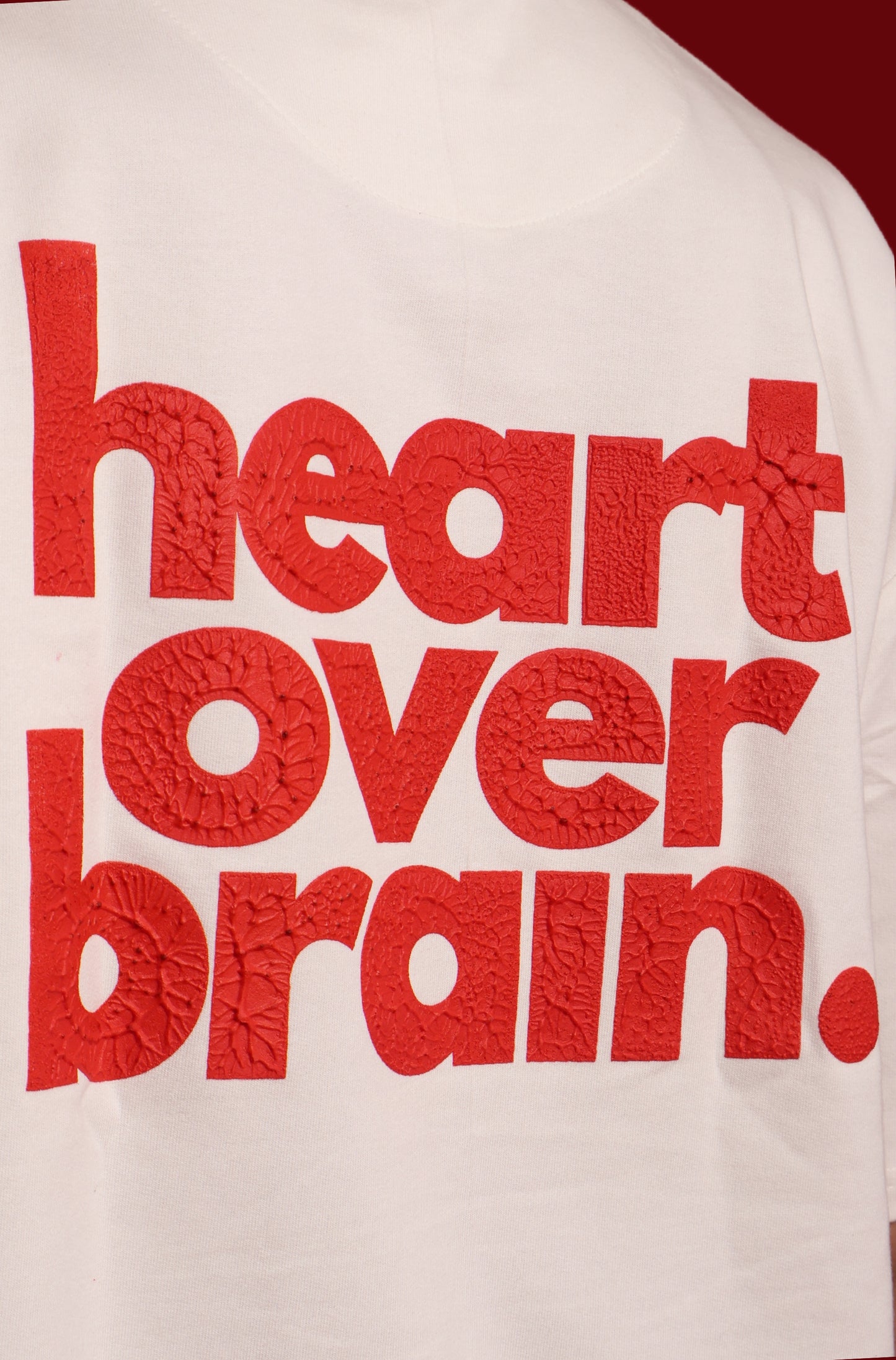 heart over brain. - vintage white.