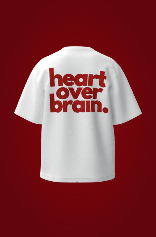 heart over brain. - vintage white.